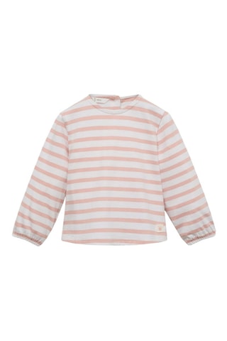 T-shirt coton à rayures - Rose