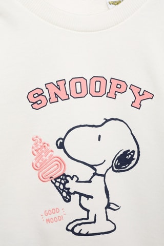 Sweat-shirt imprimé Snoopy - Blanc cassé