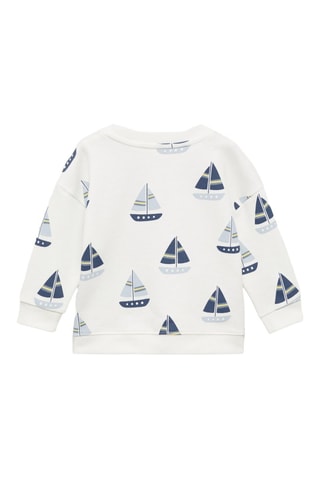 Sweat-shirt coton imprimé - Blanc cassé