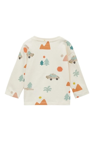 T-shirt manches longues imprimé - Ecru