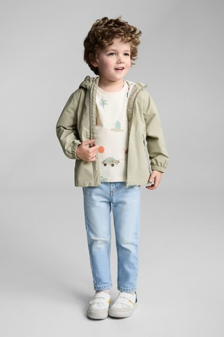 T-shirt manches longues imprimé - Ecru