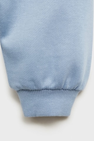 Sweat-shirt coton à message en relief - Bleu clair