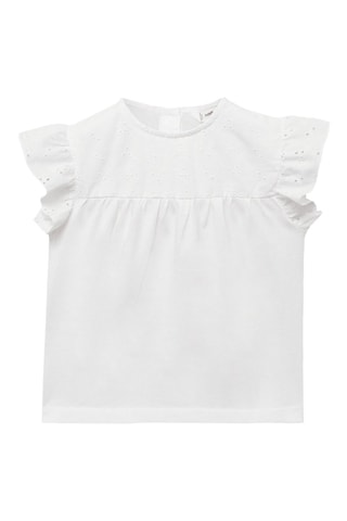 T-shirt détails ajourés - Blanc cassé