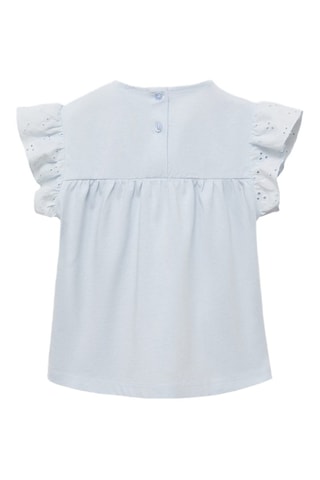 T-shirt détails ajourés - Bleu clair