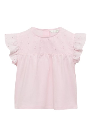 T-shirt détails ajourés - Rose