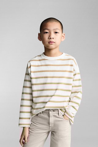 T-shirt oversize rayures - Ocre