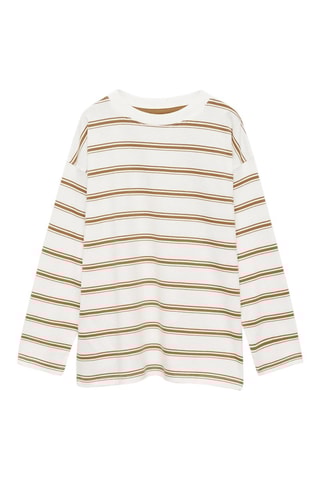 T-shirt oversize rayures - Ocre