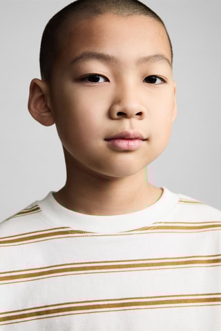 T-shirt oversize rayures - Ocre