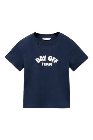 T-shirt imprimé détail relief - Bleu marine