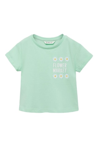 T-shirt brodé imprimé - Vert d'eau