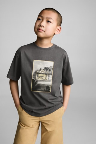 T-shirt coton imprimé - Anthracite