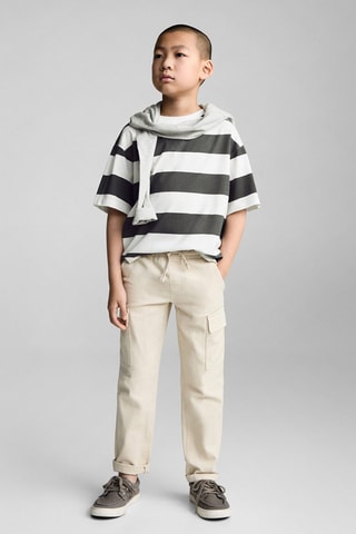 T-shirt coton à rayures - Rose clair