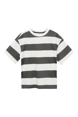 T-shirt coton à rayures - Rose clair