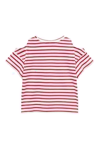 T-shirt à rayures et ouverture aux épaules - Bleu marine