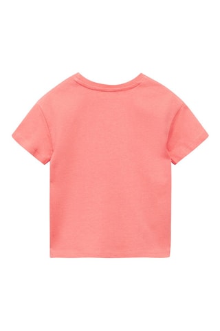 T-shirt coton motif en relief - Corail