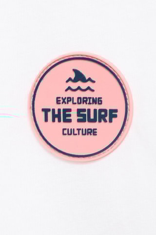 T-shirt imprimé surf - Blanc cassé