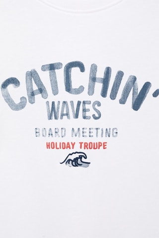 T-shirt imprimé relief - Blanc cassé