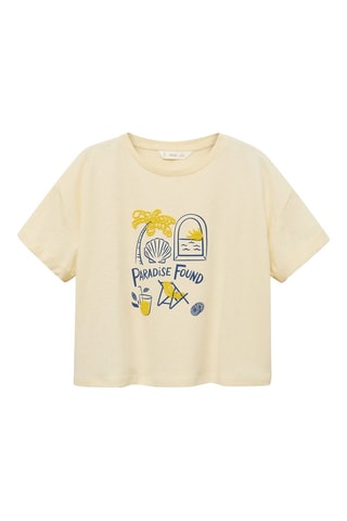 T-shirt imprimé plage - Jaune