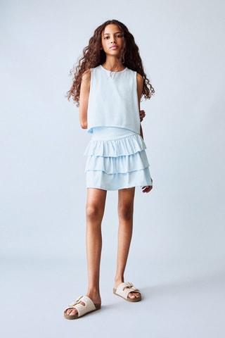 T-shirt dos croisé noeud - Bleu clair