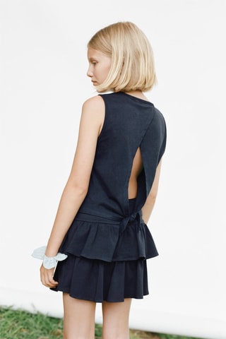 T-shirt crop ouverture - Blanc cassé