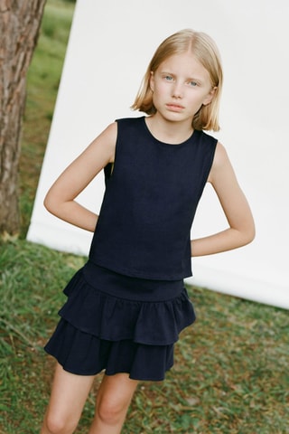 T-shirt crop ouverture - Blanc cassé