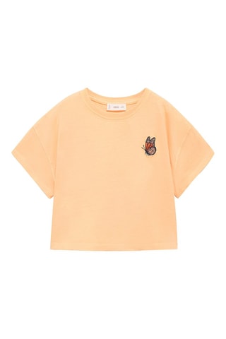 T-shirt crop imprimé - Orange