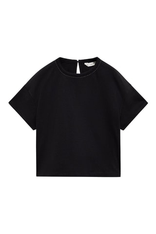 T-shirt détail perles - Blanc cassé