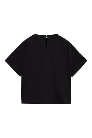 T-shirt détail perles - Blanc cassé