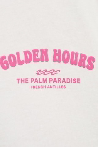 T-shirt crop imprimé - Blanc cassé