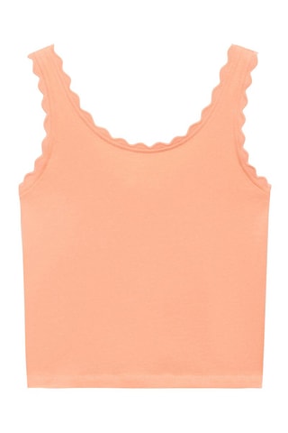 T-shirt bretelles détail brodé - Blanc cassé