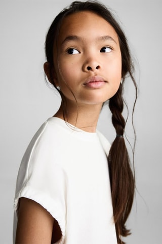 T-shirt manches froncées - Blanc cassé