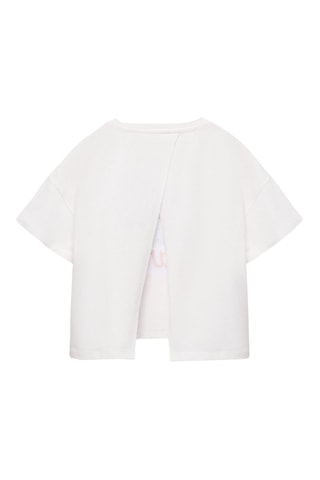 T-shirt coton imprimé - Blanc cassé