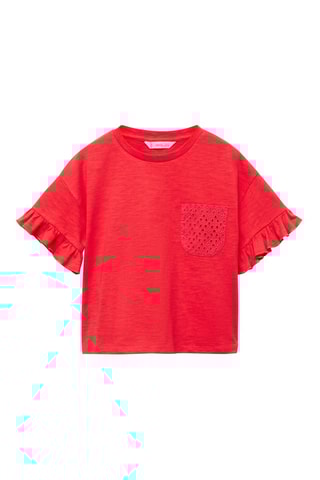 T-shirt à poche brodée - Bleu