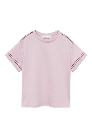 T-shirt détails ajourés - Bleu pétrole