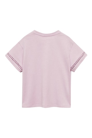 T-shirt détails ajourés - Bleu pétrole