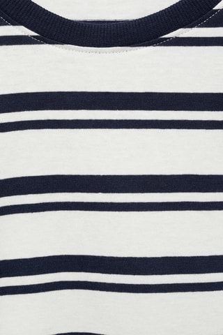 T-shirt coton à rayures - Bleu marine