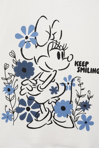 T-shirt coton message imprimé - Blanc cassé