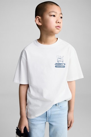 T-shirt coton manches courtes - Blanc cassé
