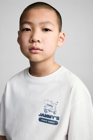 T-shirt coton manches courtes - Blanc cassé