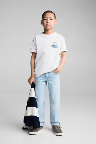 T-shirt coton manches courtes - Blanc cassé