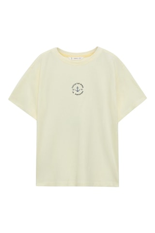 T-shirt coton imprimé motif - Jaune