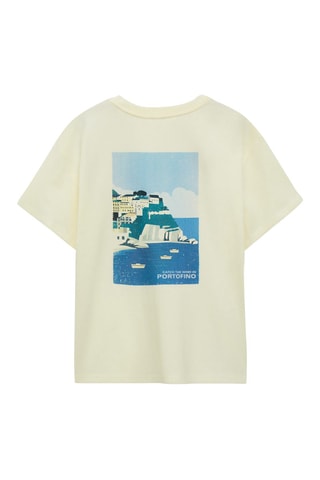 T-shirt coton imprimé motif - Jaune