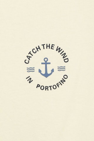 T-shirt coton imprimé motif - Jaune