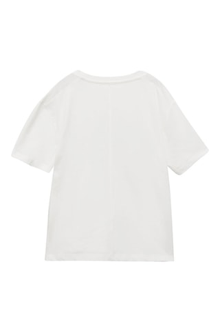 T-shirt coton imprimé - Blanc cassé