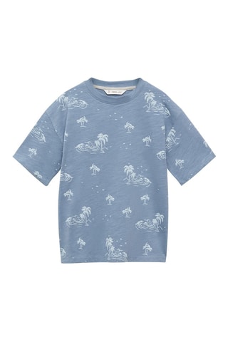 T-shirt imprimé palmiers - Bleu