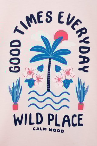 T-shirt coton imprimé - Rose