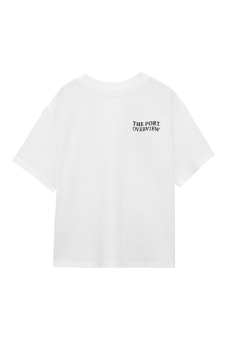 T-shirt en coton imprimé - Blanc cassé