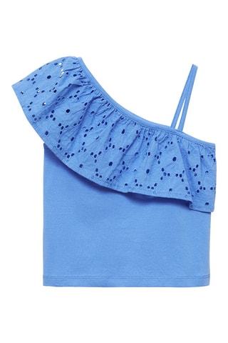 T-shirt asymétrique volanté - Blanc cassé