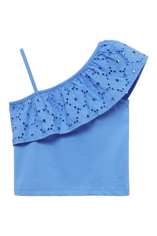 T-shirt asymétrique volanté - Blanc cassé