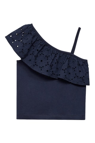 T-shirt asymétrique volanté - Blanc cassé